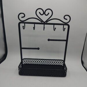 Black Metal Jewelry Holder Organizer Stand Necklace Holder Stand 12" Tall